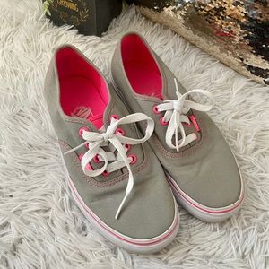 Vans size 7 Gray & Pink